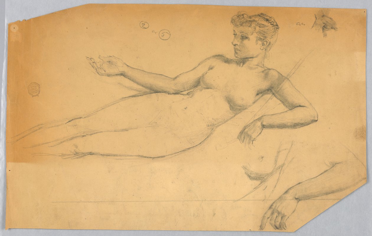 Studie av naken figur av Francis Augustus Lathrop