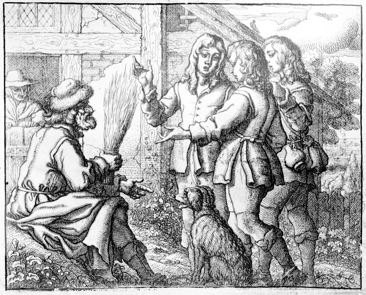 Den gamle mannen och hans söner, illustration från 