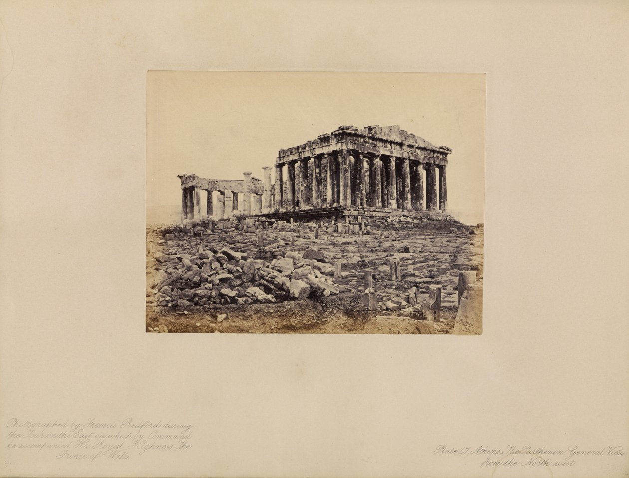Aten - Parthenon, allmän vy från nordväst av Francis Bedford