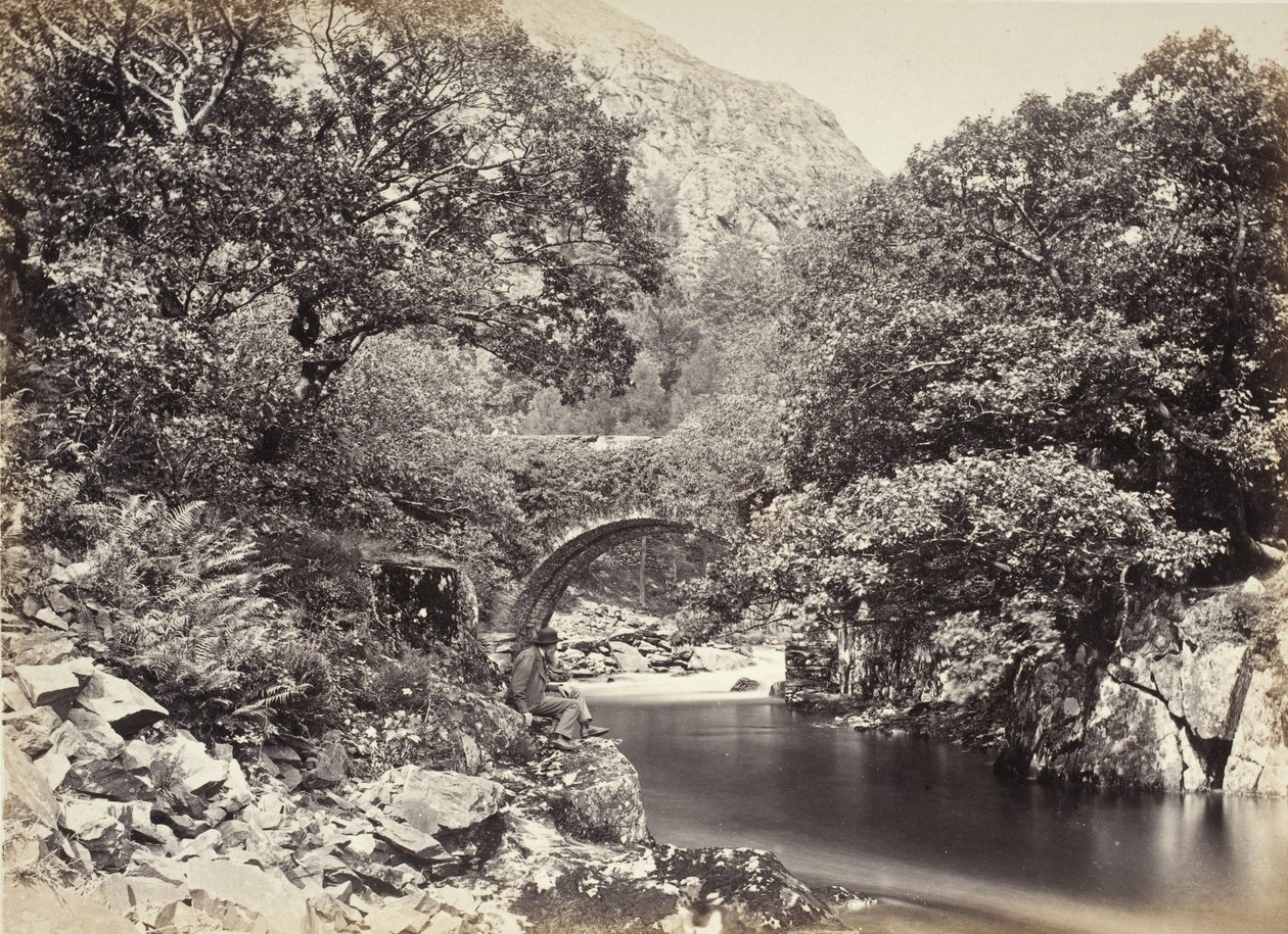 Beddgelert, Pont Aberglaslyn, sedd underifrån bron, nr 2. (517) av Francis Bedford