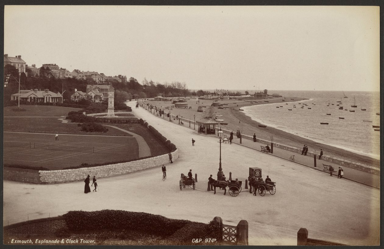 Exmouth, esplanaden och klocktornet av Francis Bedford