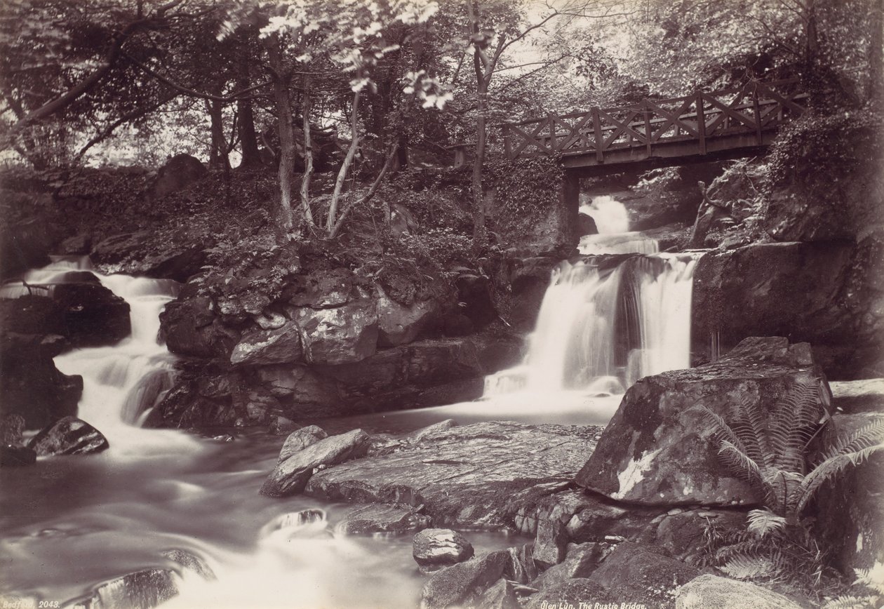Glen Lun. Den rustika bron, 1870-talet. av Francis Bedford