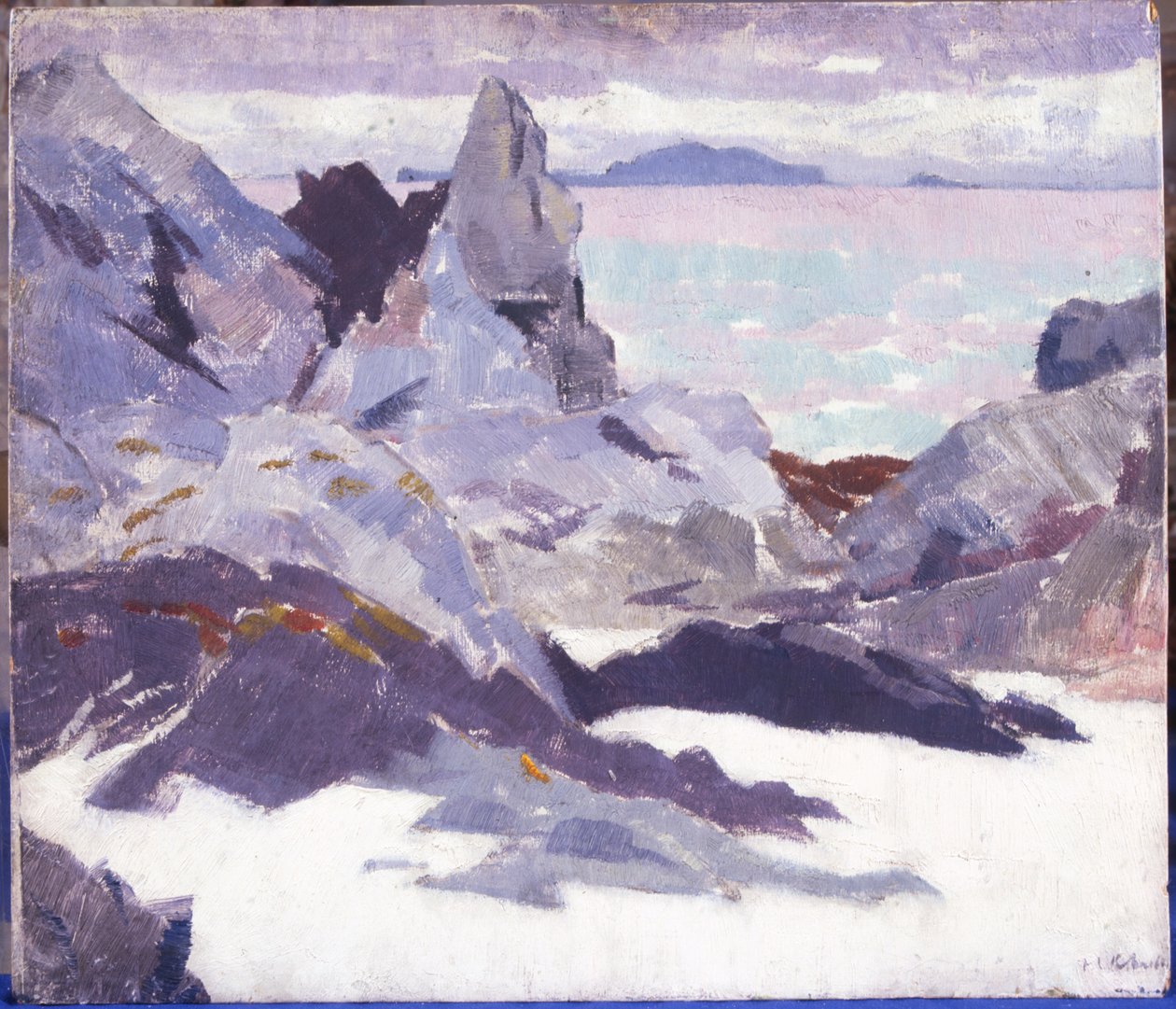 Cathedral Rock, Iona (olja på duk) av Francis Campbell Boileau Cadell