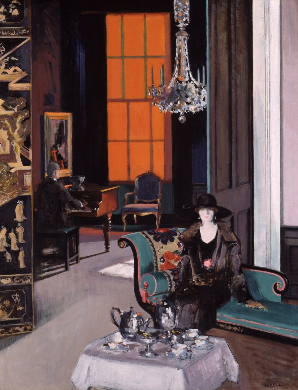 Interiör: The Orange Blind, ca 1928 (olja på duk) av Francis Campbell Boileau Cadell