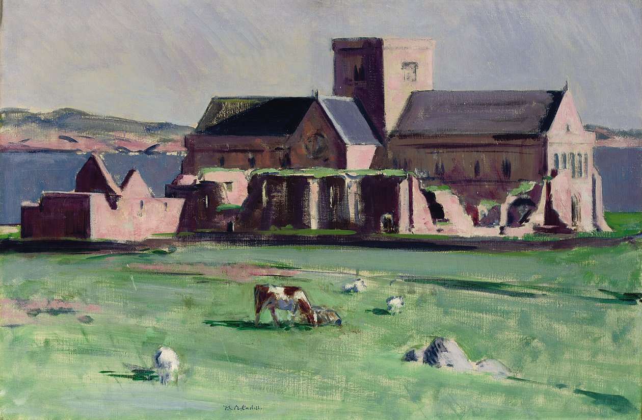 Iona Abbey från nordväst (olja på duk) av Francis Campbell Boileau Cadell