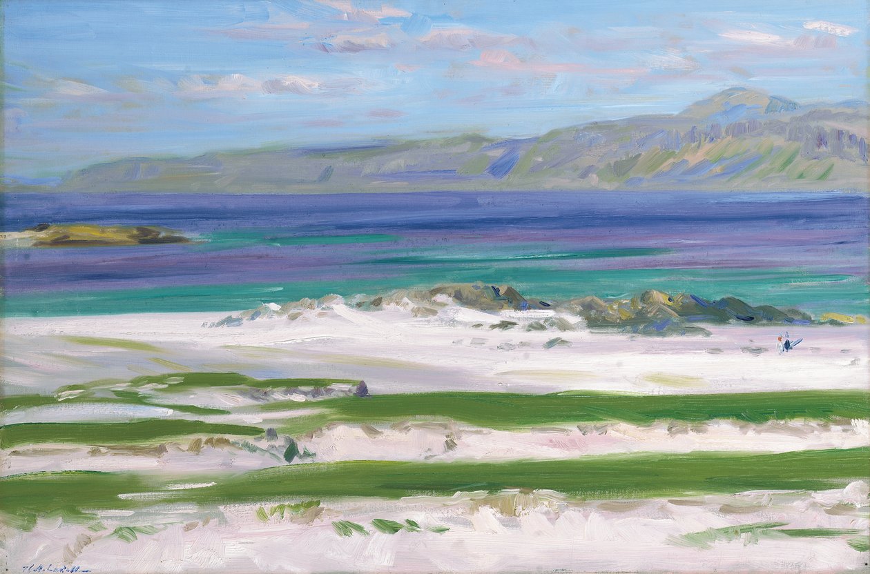 Iona Sound och Ben More (olja på duk) av Francis Campbell Boileau Cadell