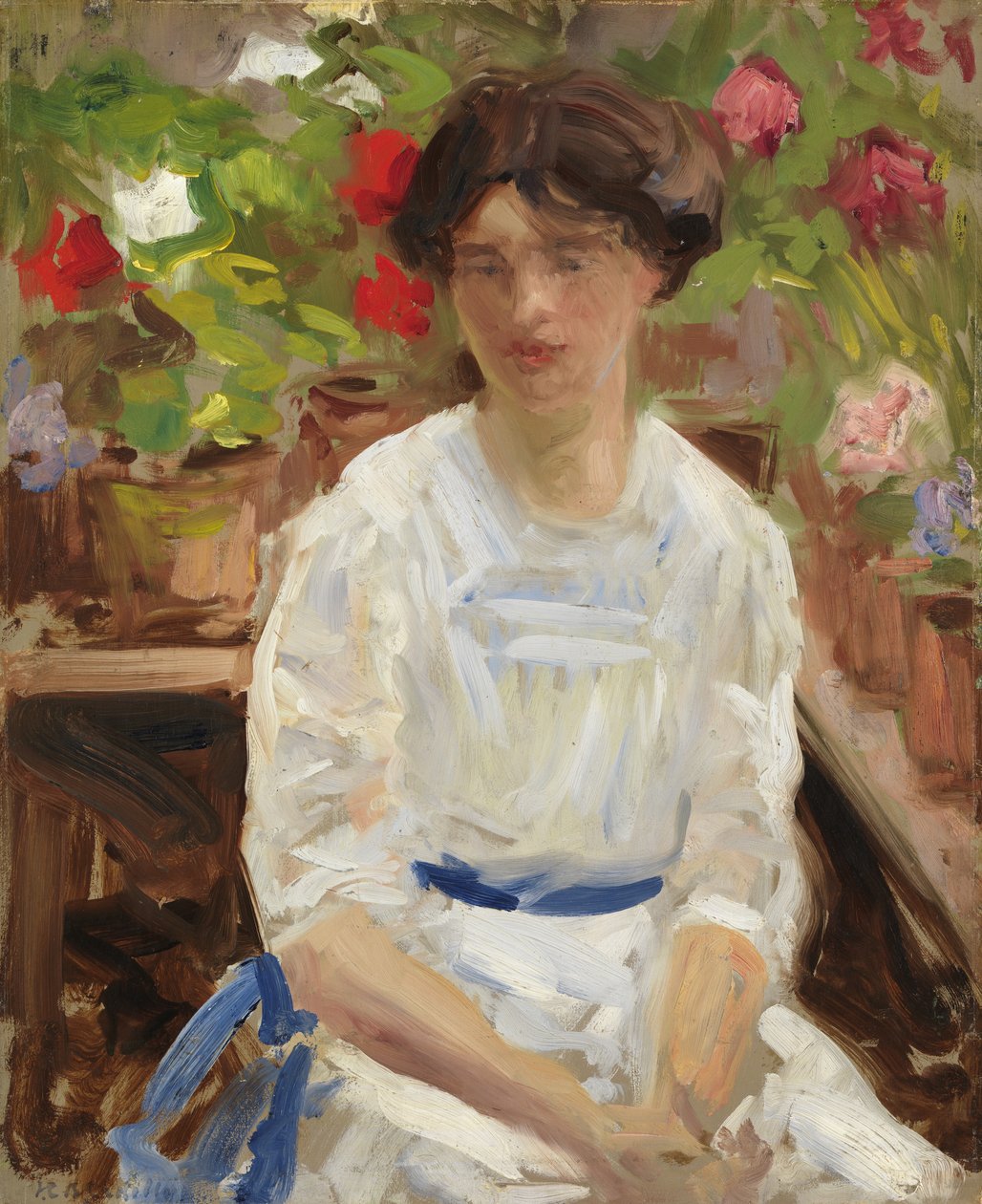 Dam i vitt (olja på duk) av Francis Campbell Boileau Cadell