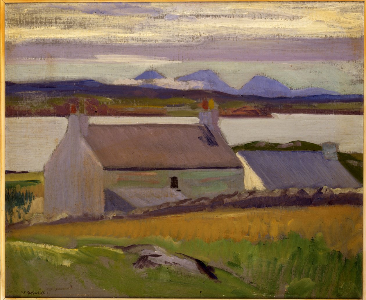 Nightfall, Iona, Paps of Jura beyond (olja på duk) av Francis Campbell Boileau Cadell