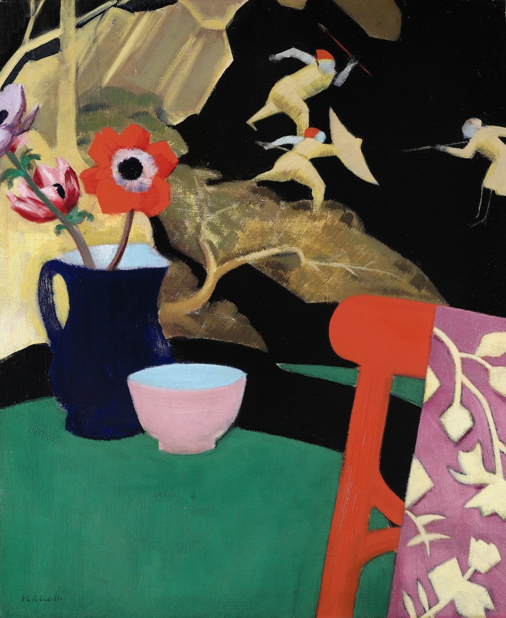 Stilleben med lackskärm av Francis Campbell Boileau Cadell