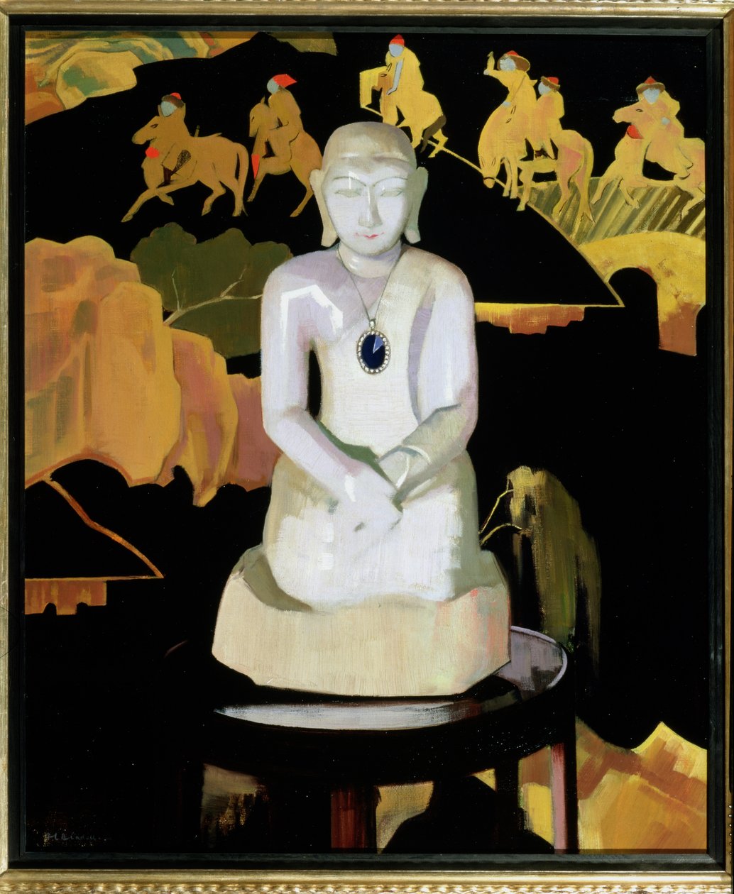 Buddha (svart och guld) c.1929-30 av Francis Campbell Boileau Cadell
