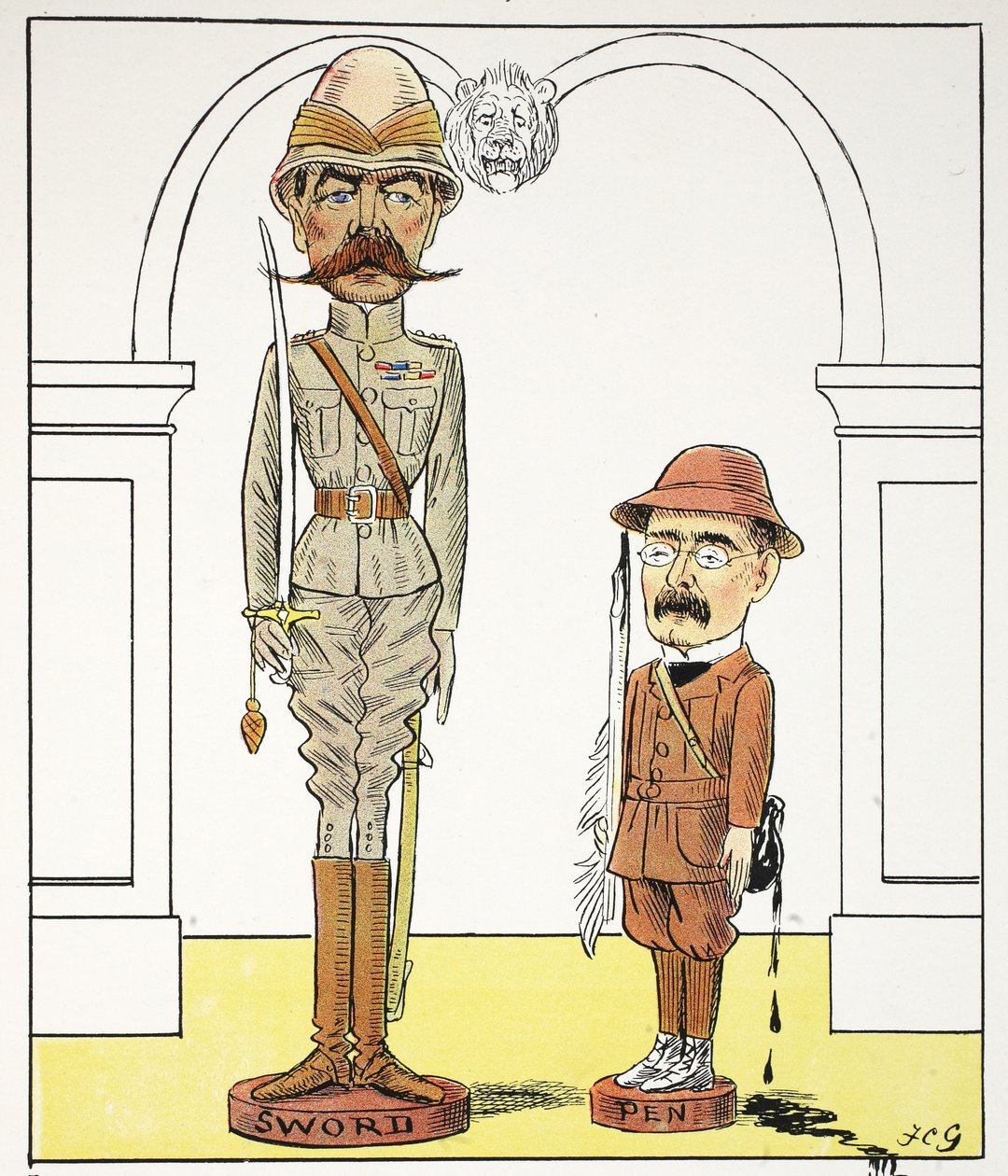 K, k, illustration från The Struwwelpeter Alphabet, vers av Harold Begbie (1871–1929) av Francis Carruthers Gould