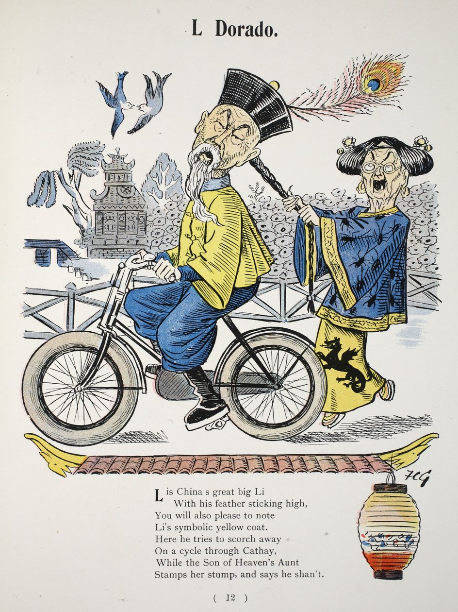 L Dorado, illustration från Struwwelpeter-alfabetet, vers av Harold Begbie (1871-1929) av Francis Carruthers Gould