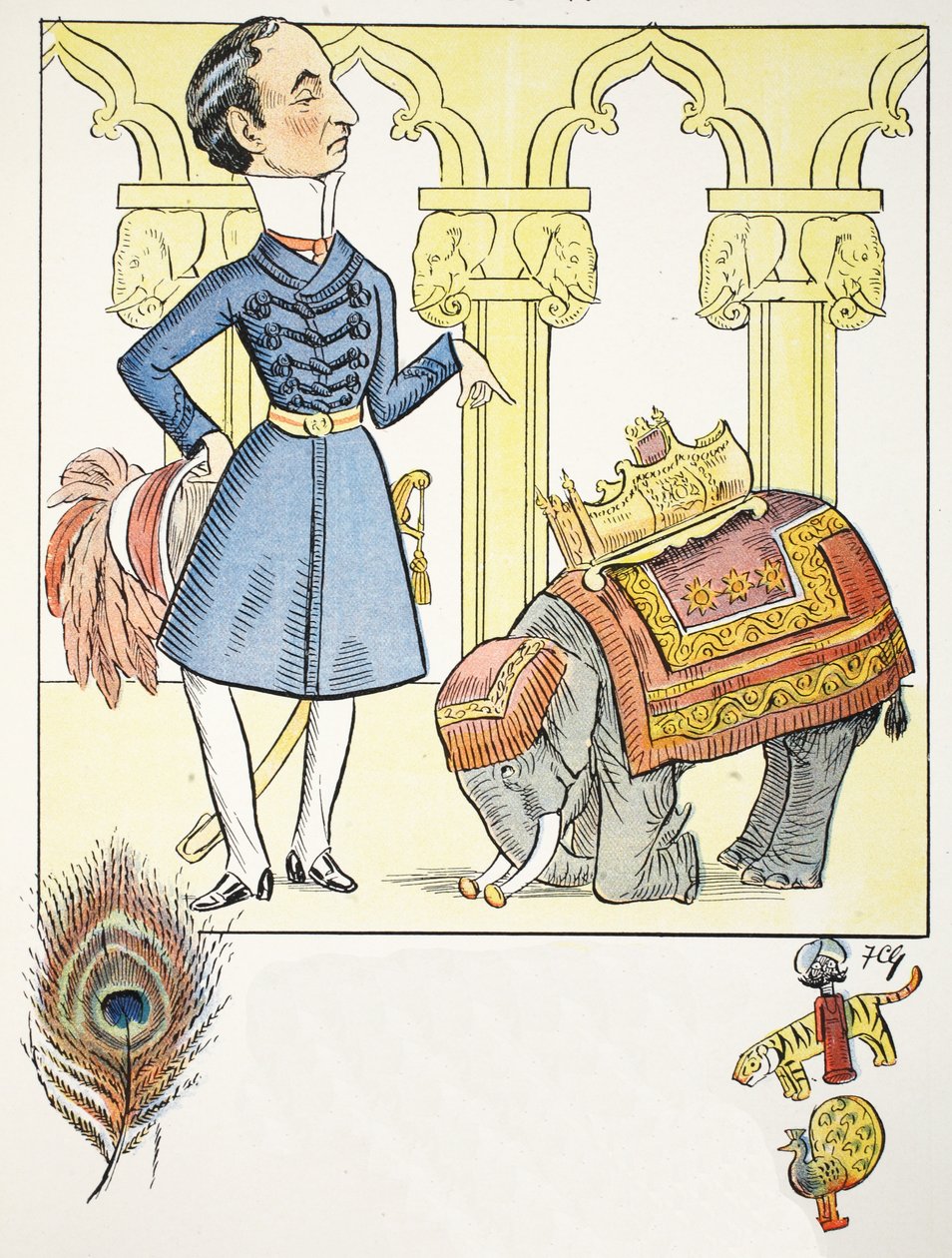 Ode av V, illustration från The Struwwelpeter Alphabet, vers av Harold Begbie (1871–1929) av Francis Carruthers Gould