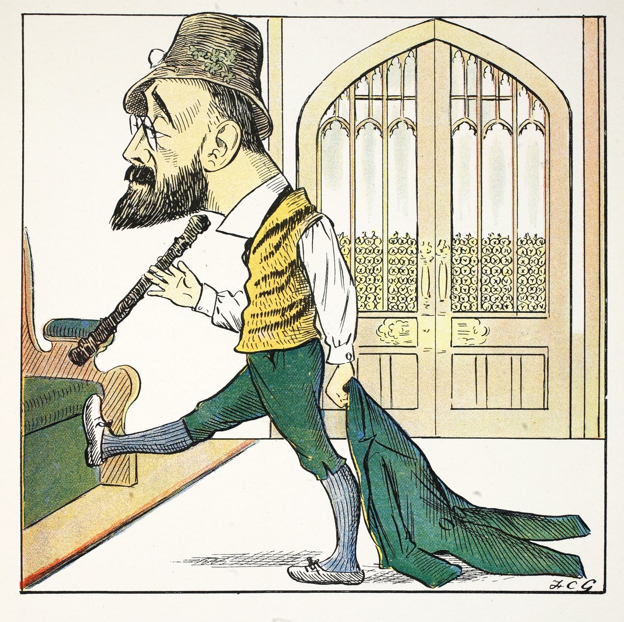 Strong T, illustration från The Struwwelpeter Alphabet, vers av Harold Begbie (1871-1929) av Francis Carruthers Gould