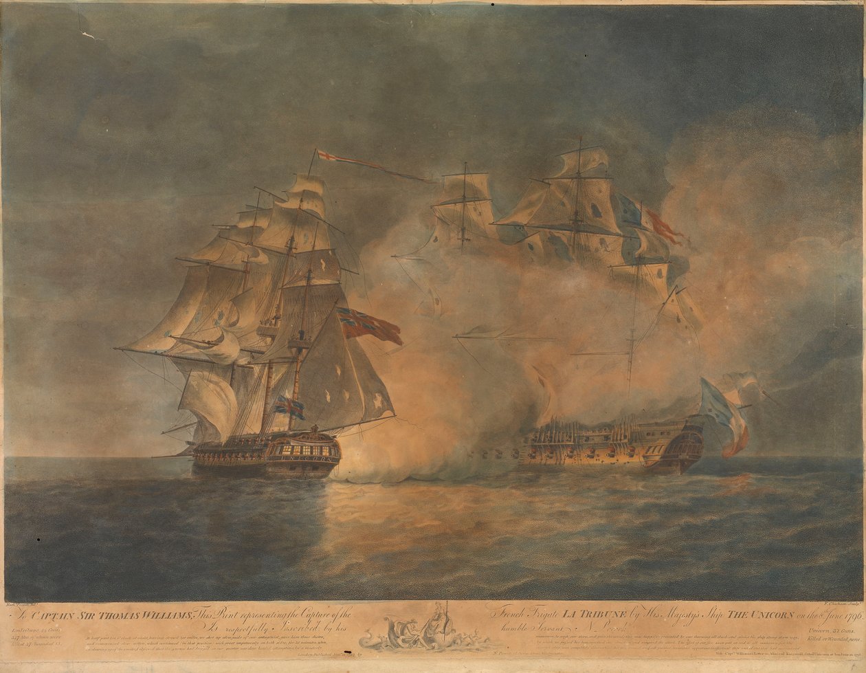 HMS "Unicorns" erövring av "La Tribune" den 8 juni 1796 av Francis Chesham
