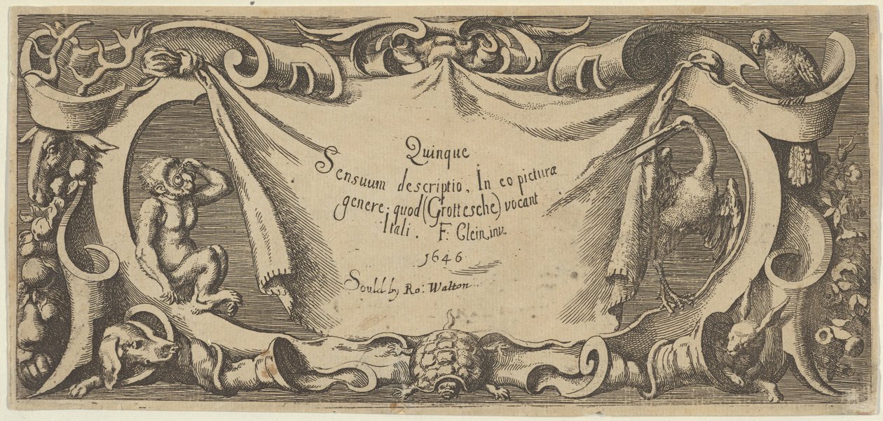 Titelskylt, från Five Senses Five Senses, ca. 1655 av Francis Cleyn