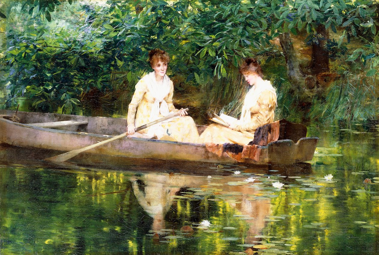 Kvinnor i en roddbåt av Francis Coates Jones