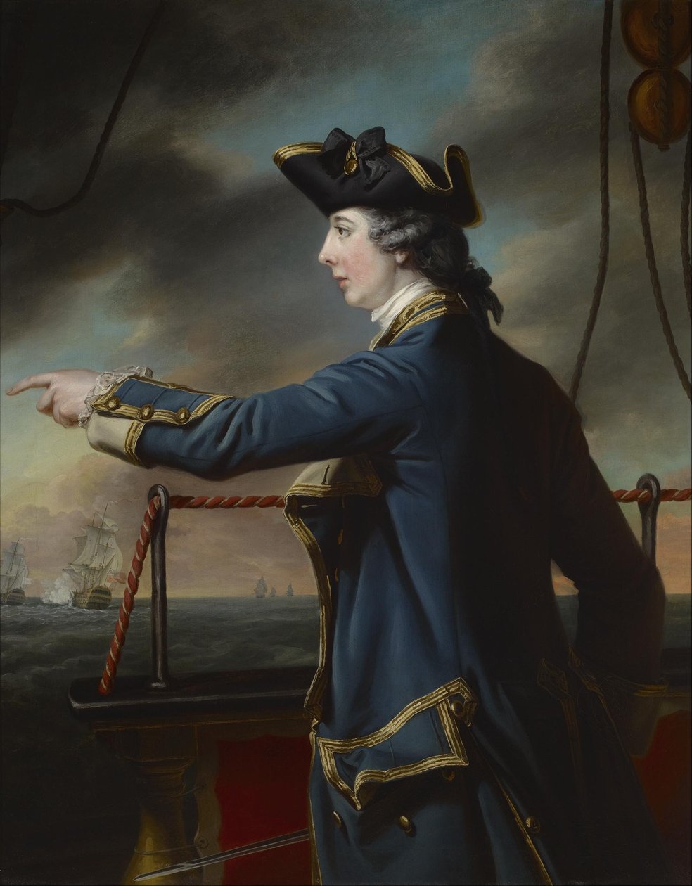 Porträtt av kapten Edward Knowles, R.N. (1742-1762) av Francis Cotes