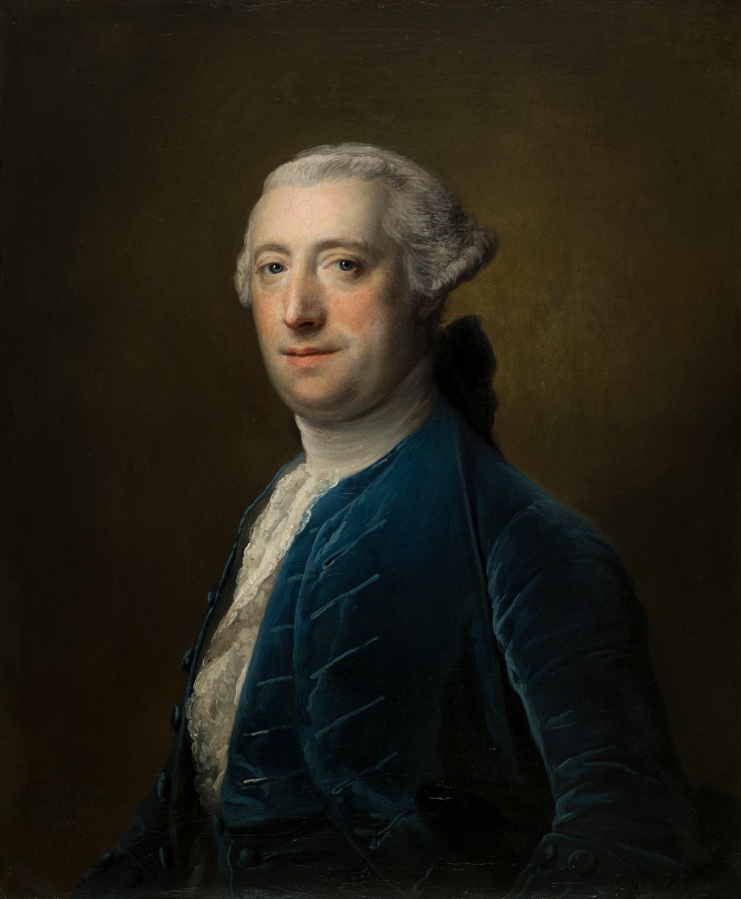 Porträtt av överste Kinnear, från 50th Regiment of Foot, ca 1746-70 (olja på duk) av Francis Cotes