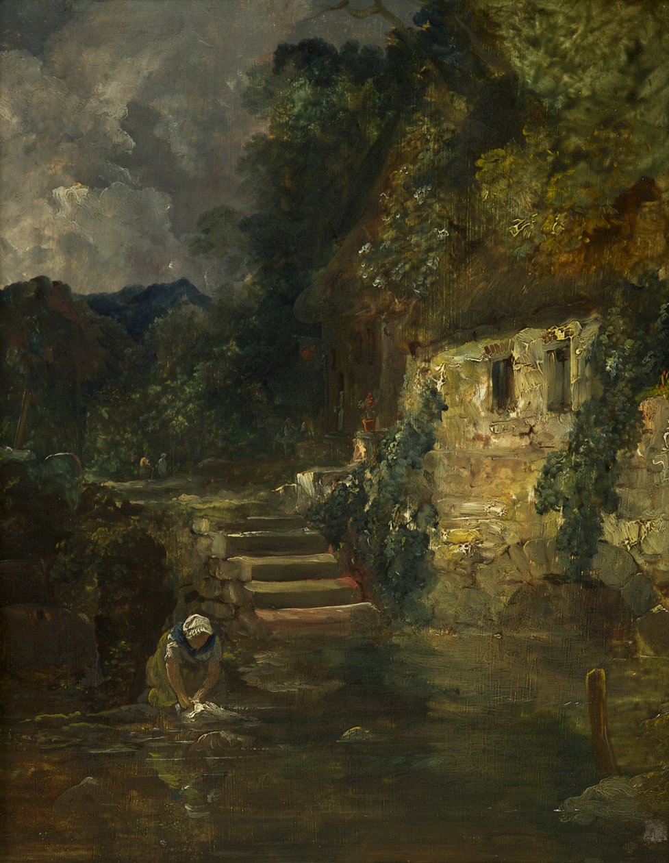 En kvarn nära Tintern, ca. 1824-26 (olja på panel, mahogny) av Francis Danby