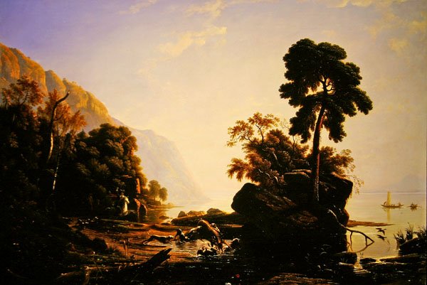A Stag Hunt (olja på duk) av Francis Danby