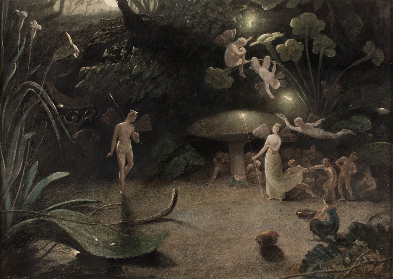 Scen ur en midsommarnattsdröm, ca 1832 (akvarell på papper) av Francis Danby