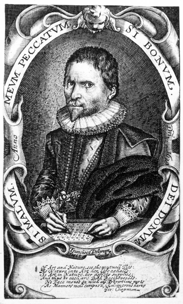 Porträtt av en gentleman som tros vara Thomas Harriot, c.1620 av Francis Delaram