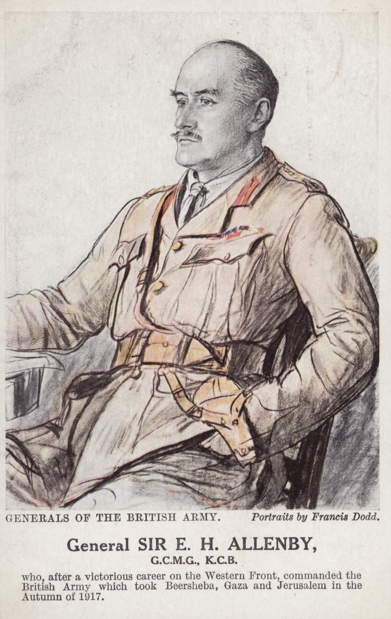 General Sir E H H Allenby (färglitografi) av Francis Dodd