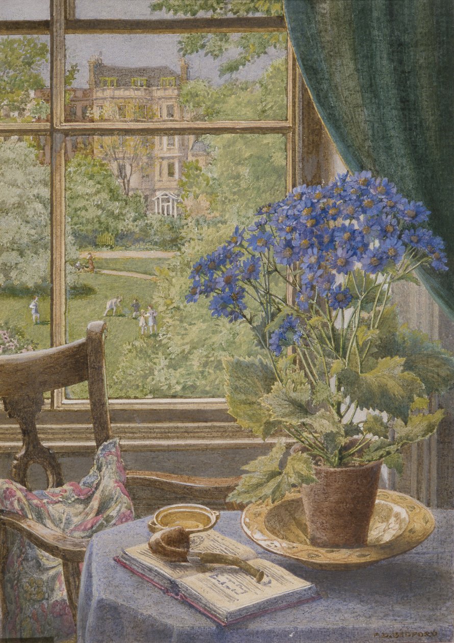 Ladbroke Square från min studio (akvarell på papper) av Francis Donkin Bedford