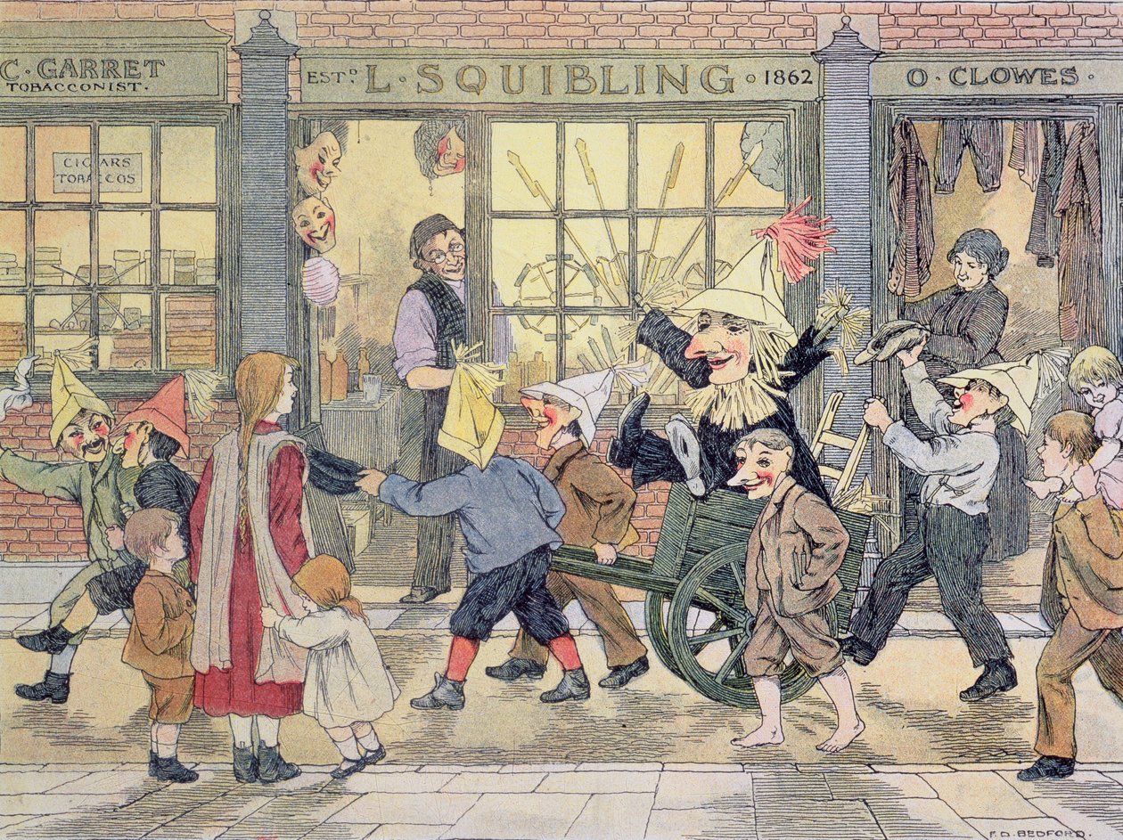 "Penny for the Guy", från "The Book of Shops av Francis Donkin Bedford