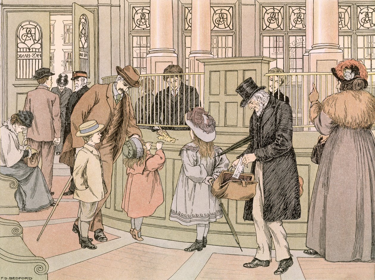 Banken, från "Butikernas bok av Francis Donkin Bedford