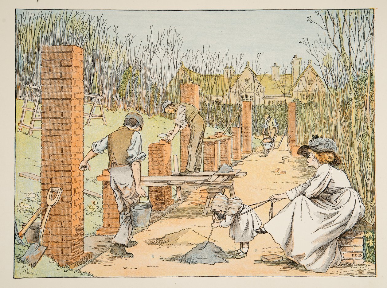 The Builder, från Four and Twenty Toilers, publ. 1900 (färglitografi) av Francis Donkin Bedford