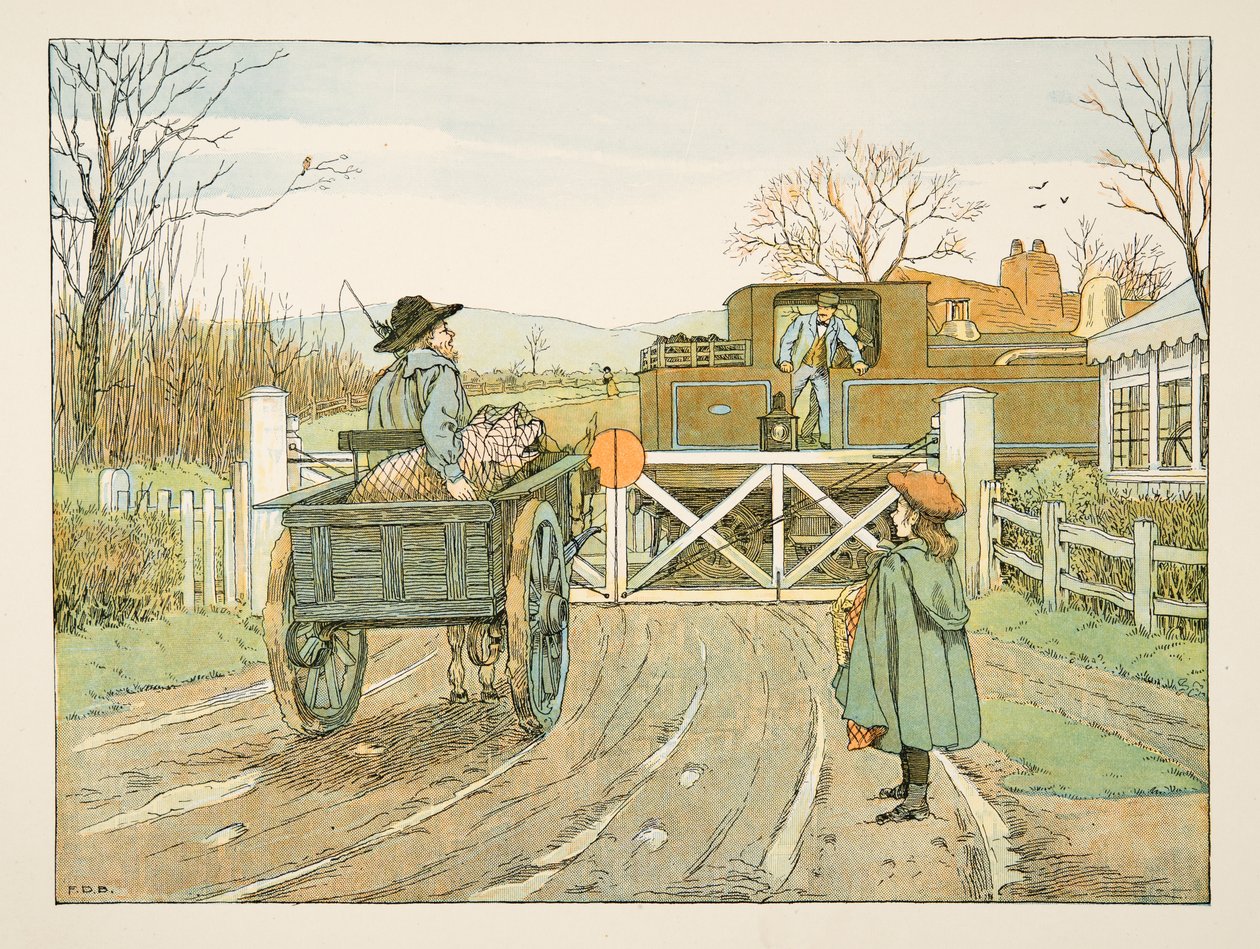 Lokföraren, från Four and Twenty Toilers, pub. 1900 (färglitografi) av Francis Donkin Bedford