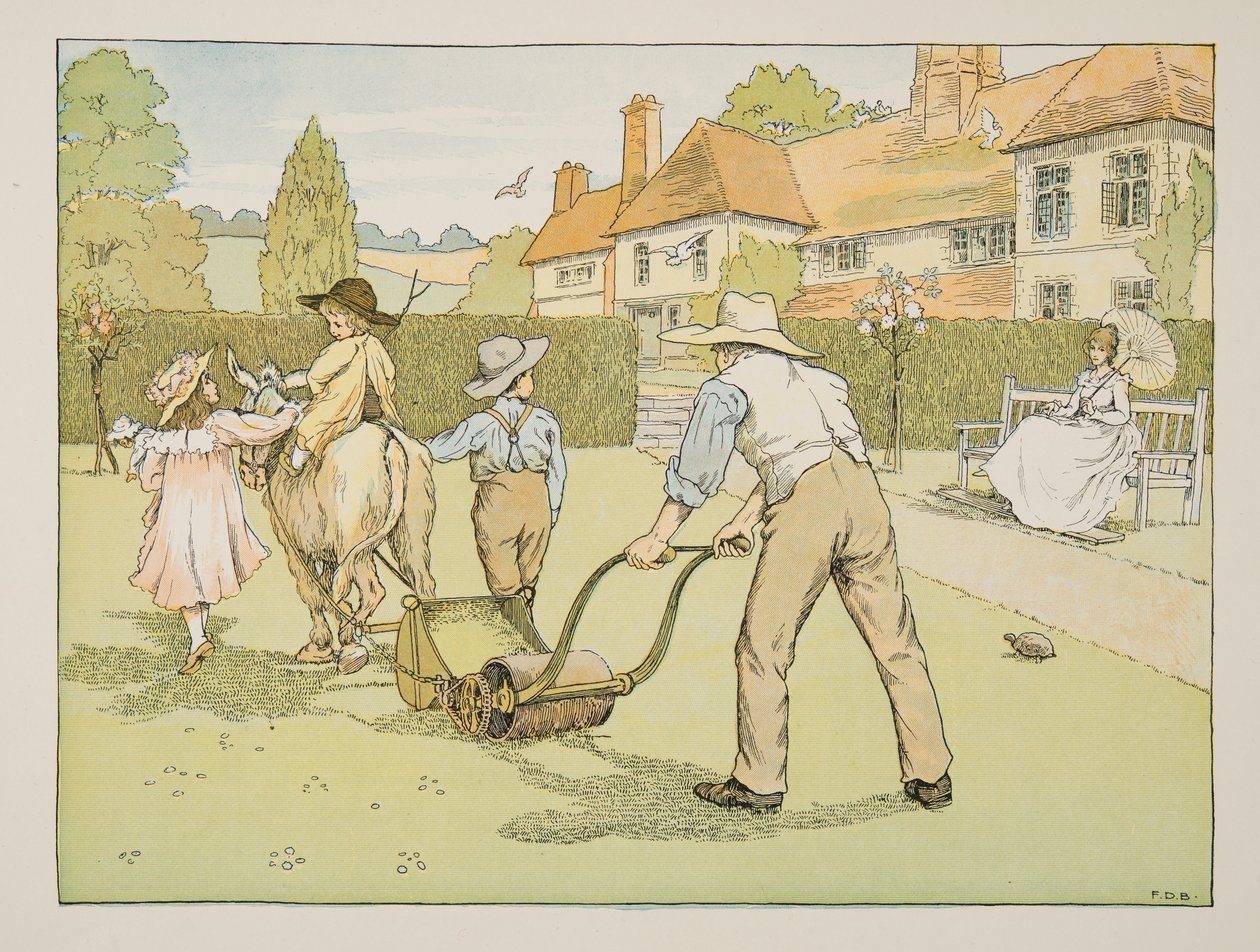 Trädgårdsmästaren, från Four and Twenty Toilers, publ. 1900 (färglitografi) av Francis Donkin Bedford