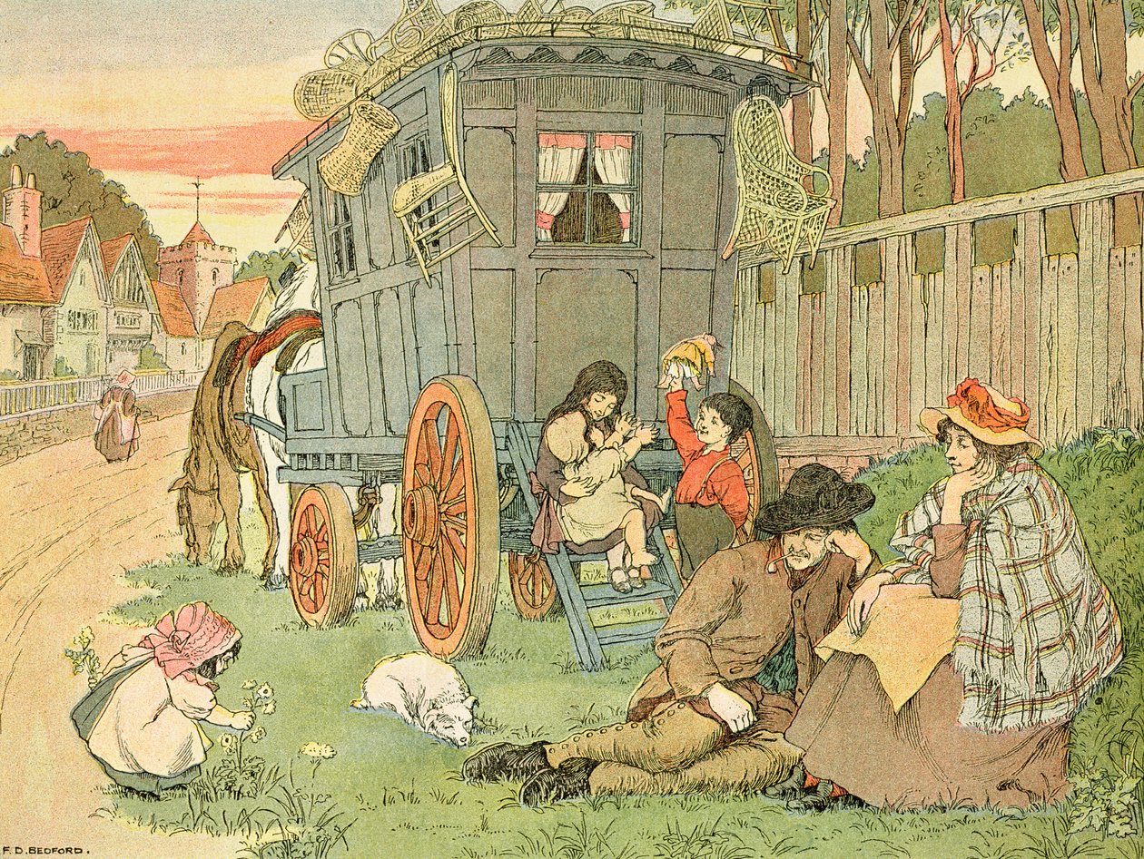 Den zigenska husvagnen, från "Butiksboken av Francis Donkin Bedford