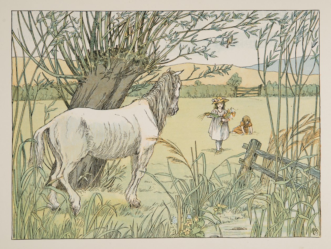 The Old Bus Horse, ur Four and Twenty Toilers, pub. 1900 (färglitografi) av Francis Donkin Bedford