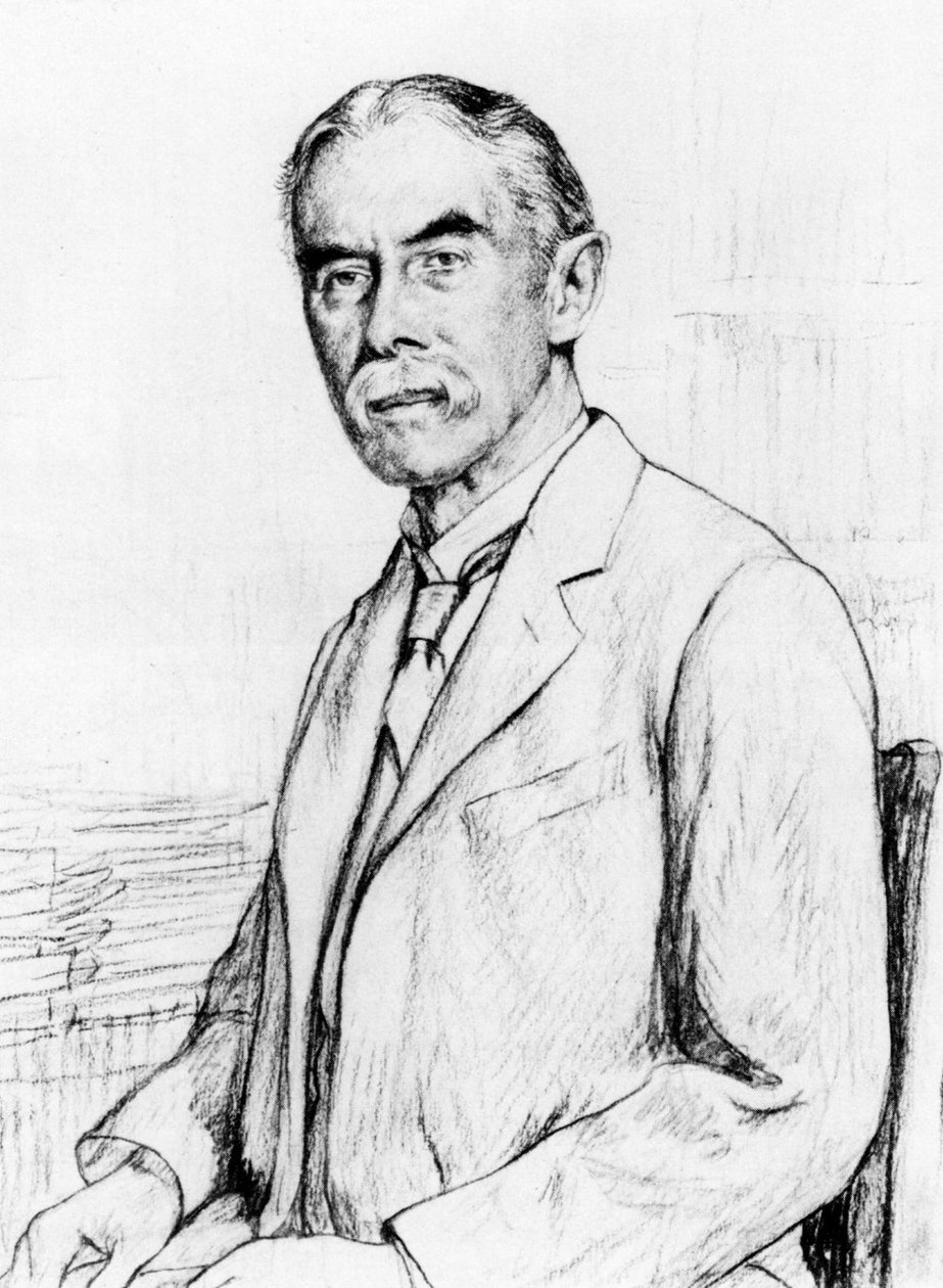 Porträtt av Alfred Edward Housman 1859-1936 av Francis Edgar Dodd