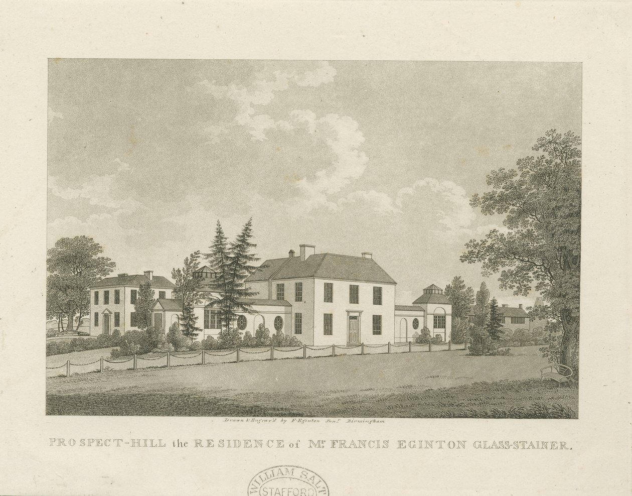 Soho - Francis Egintons hus: akvatintgravyr, nd [c 1798] (tryck) av Francis Eginton