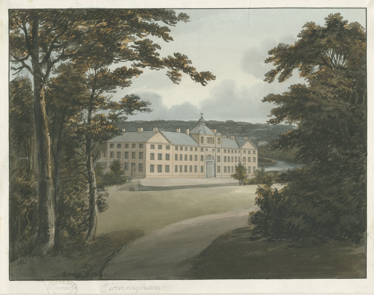 Soho Manufactory: akvarellmålning med bläckkontur, och [c 1798] av Francis Eginton