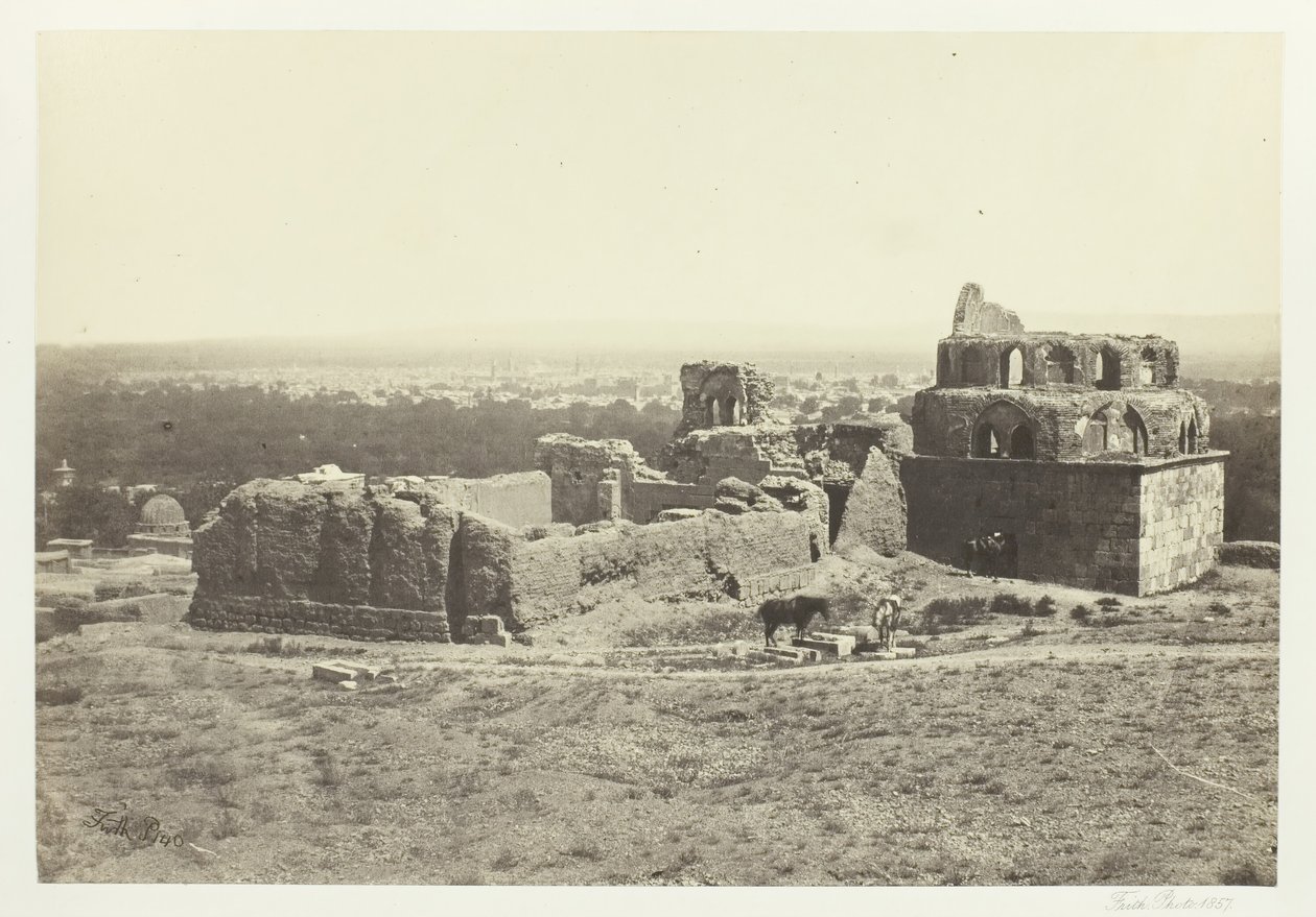 Avlägsen utsikt över Damaskus, 1857. av Francis Frith