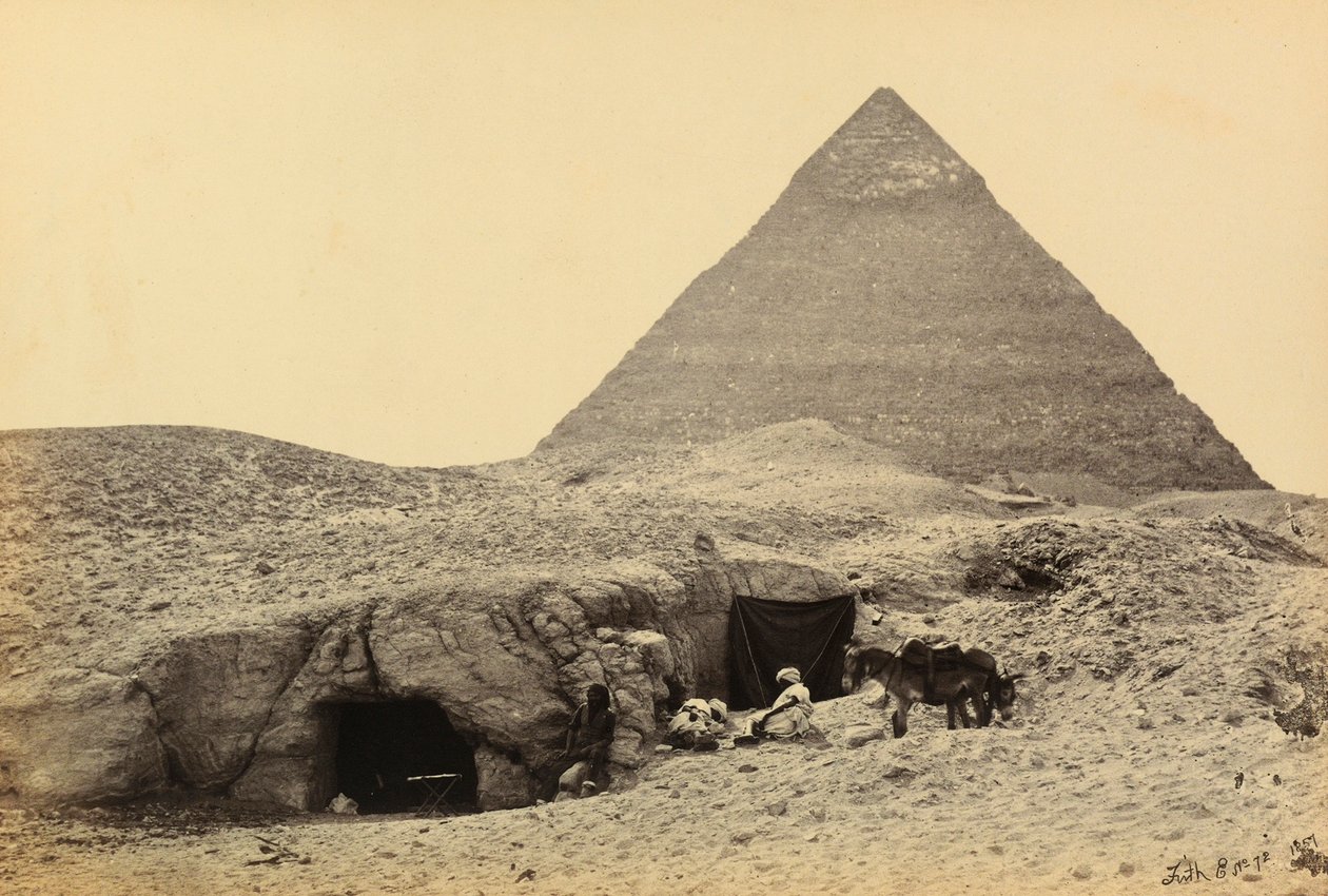 Egypten och Palestina: Kefrens pyramider och gravar i fästningen i Giza, övre Egypten av Francis Frith