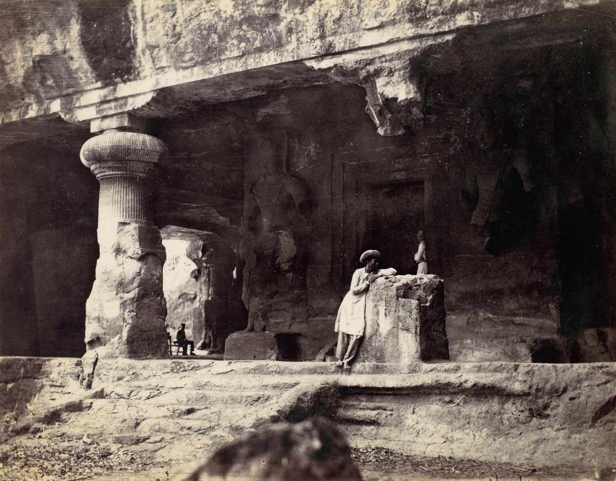Elephanta från Water Cave, Combe Martin Bay, Watermouth, 1870-talet. av Francis Frith
