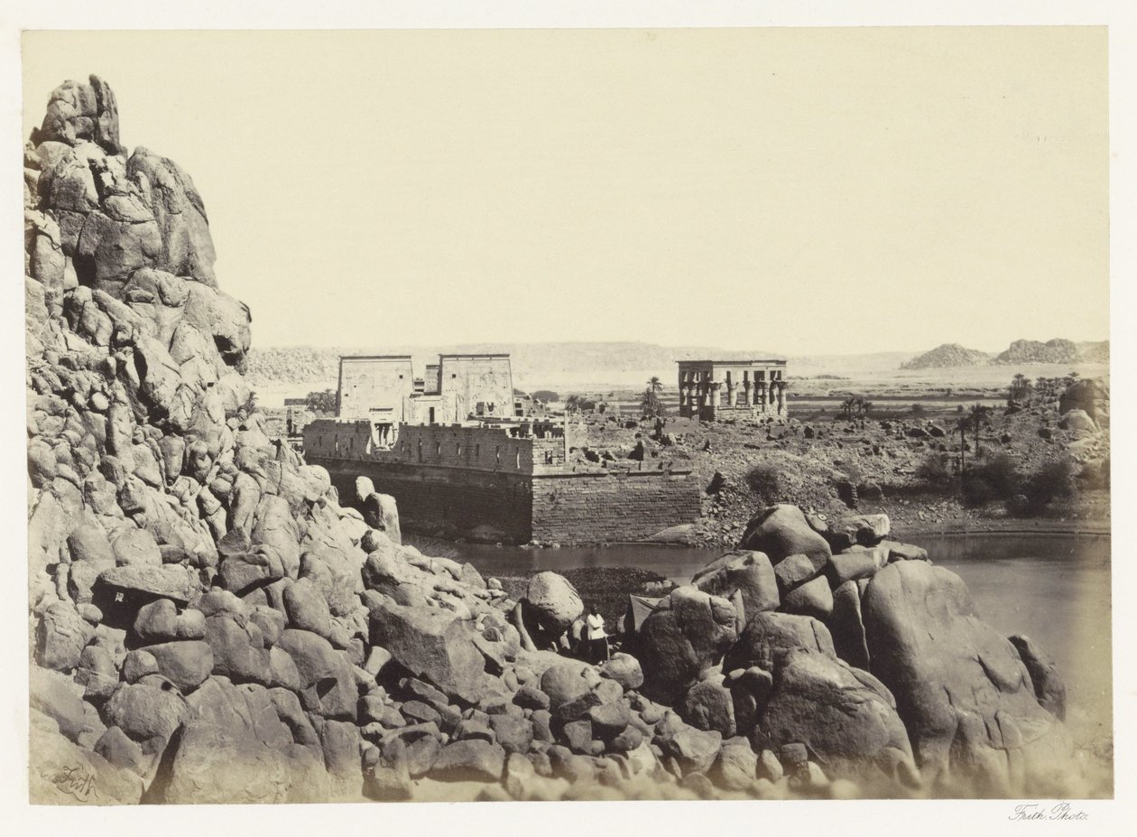 Utsikt över södra sidan av Philae Island Södra änden av ön Philae (titel på objekt) av Francis Frith