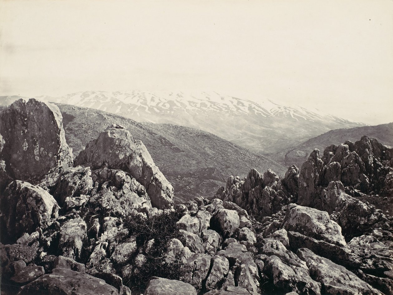 Mount Hermon, Förklaringens berg, ca. 1857. av Francis Frith