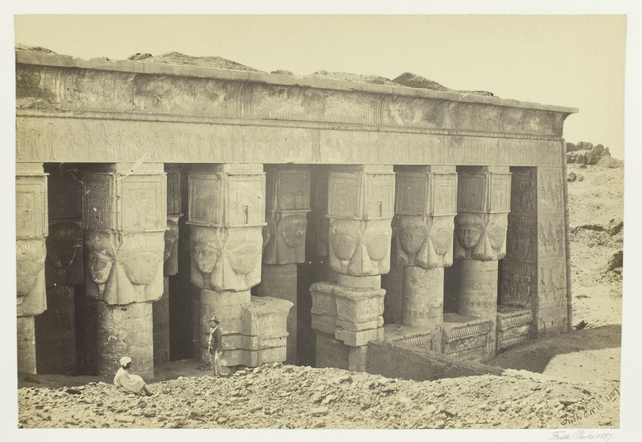 Portik av templet i Dendera av Francis Frith