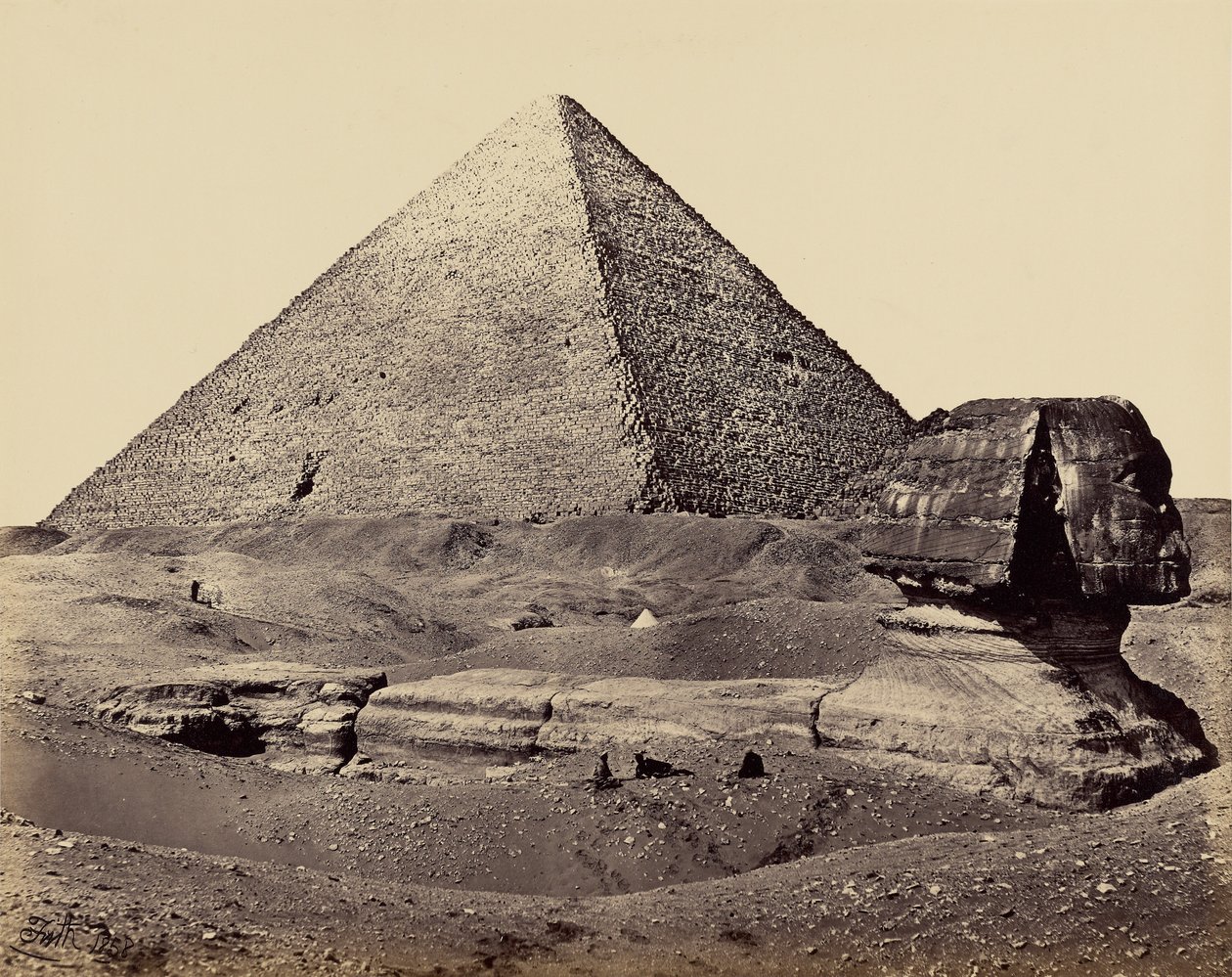 Den stora pyramiden och sfinxen av Francis Frith