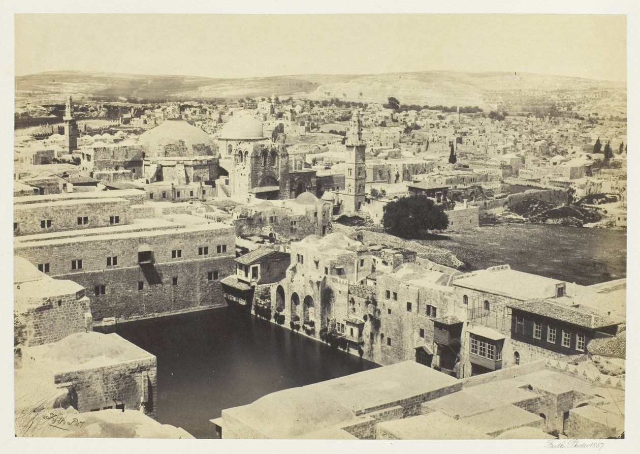 Hiskias pool, från Hippicus torn, Jerusalum av Francis Frith