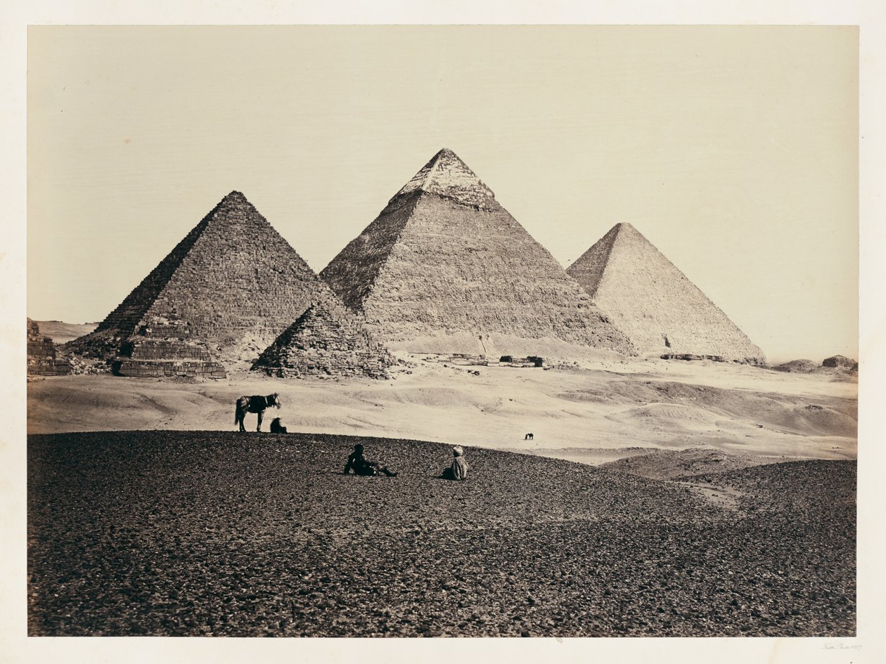 Pyramiderna i El-Gizeh från sydväst av Francis Frith