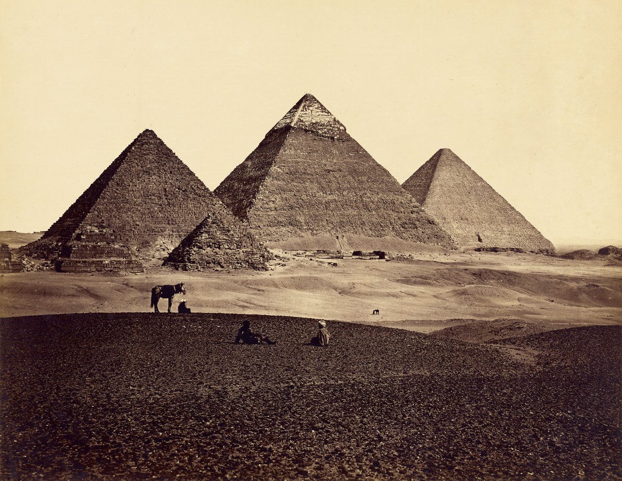 Pyramiderna i Giza från sydväst av Francis Frith