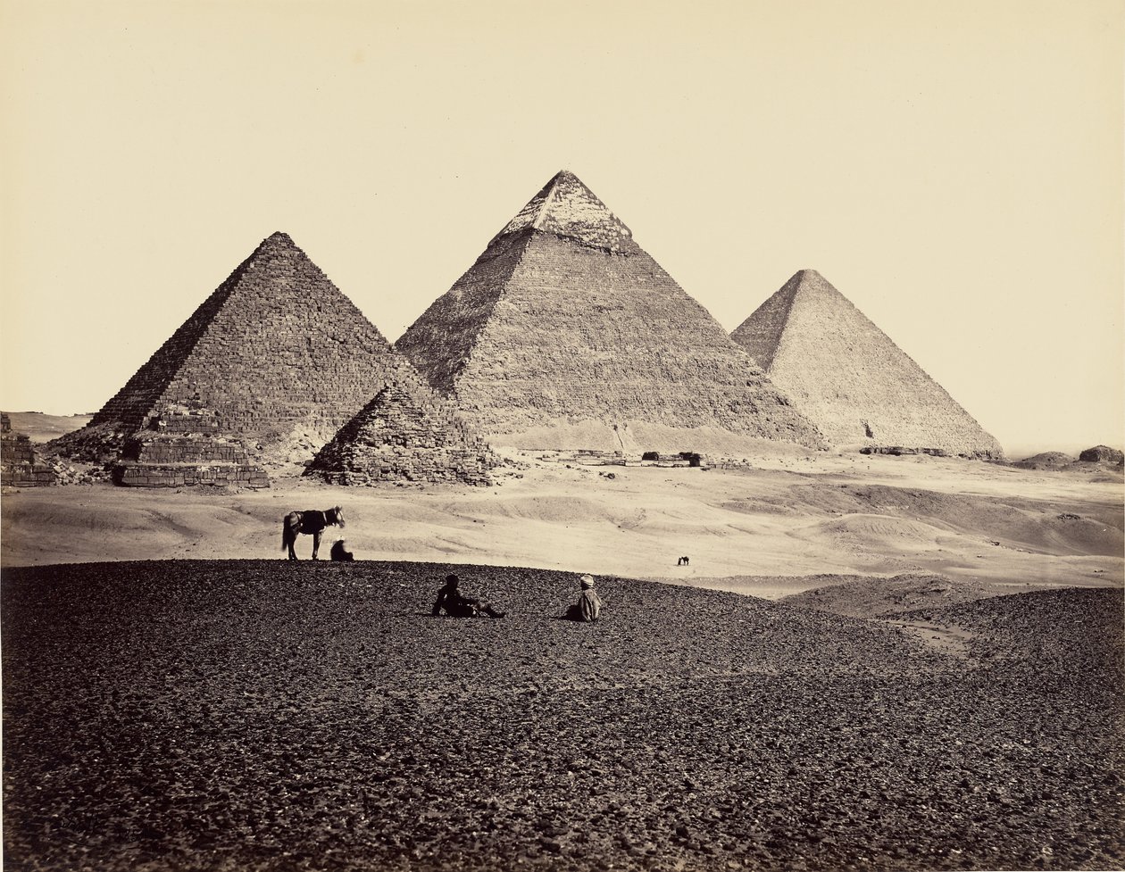 Pyramiderna i Giza från sydväst av Francis Frith